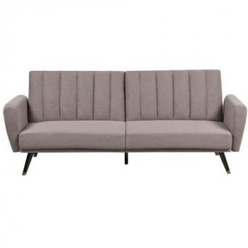 Sofá Cama Convertible Elegante de Tela Tapizada Marrón Claro con Respaldo Reclinable Vimmerby