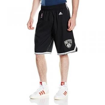 adidas Woven NBA Team Short - Pantalón corto para hombre, color negro / blanco, talla M