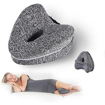 Almohada Mejor para posicionadoras de Pierna y Rodilla,ergonómico Dioxide Espuma viscoelástica con Efecto Memoria,Cadera y Articulaciones,Soporte para el Tobillo y Rodilla-Lado Contour Funda extraíble