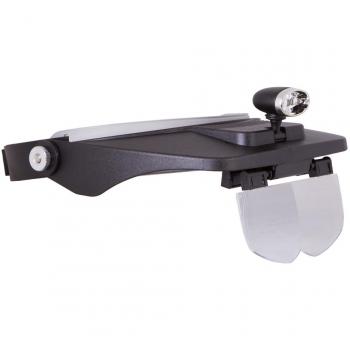 Lupa frontal Levenhuk Zeno Vizor H3 con lente de aumento y luz LED
