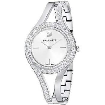 Swarovski Women's Eternal Watch Silver-Tone Bracelet Watch with Bezel Cutouts and Swarovski Crystals in a Stainless Steel Plating with Metal Strap