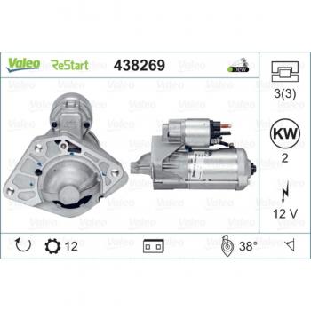 Motor de arranque VALEO 438269, con características de alta calidad y durabilidad, diseñado para un rendimiento óptimo en vehículos, fácil instalación y compatible con múltiples modelos