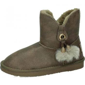 Botas-botines CONGUITOS para niña color taupe, modelo BOTITAS MICROMETAL, estilo australiano, material micro metalizado
