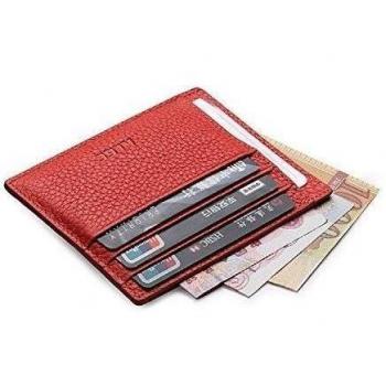 Vicloon Tarjetero de Cuero para Tarjetas de Crédito Unisex Comercial Cajilla de Tarjetas Ultra Delgado Suave Bolsillos de Tarjetas de Identidad de Banco, etc.