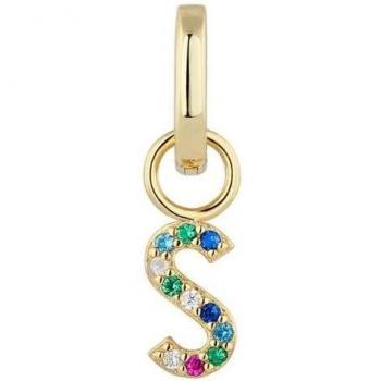 Piercing aro Earcandy Alphabet de plata y baño de oro 18k