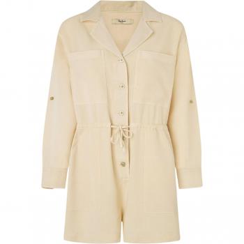 Pepe Jeans Women's Elison Casual Short Jumpsuit in Malt Beige (S)