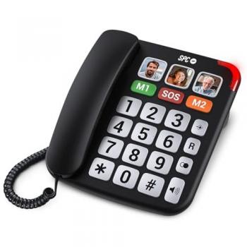 Teléfono Fijo SPC Comfort Numbers Pro para Mayores con Teclas Grandes, Amplificador de Volumen +20dB, 6 Memorias Directas y Manos Libres