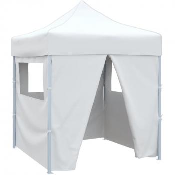 Carpa plegable profesional con 4 paredes acero blanco 2x2 m