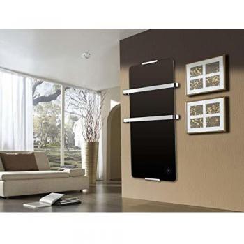 Toallero Eléctrico Negro 900W con Termostato Electrónico y Diseño Decorativo - CHEMIN'ARTE