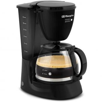 Orbegozo CG 4060 N - Cafetera de goteo, 12 tazas de capacidad, indicador luminoso, protección antigoteo, jarra de cristal, 800 W, Color Negro