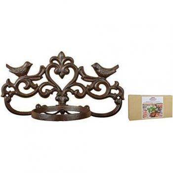 Esschert Design BR27 Soporte para macetas con pájaros, hierro fundido, color marr?n antiguo
