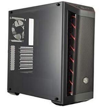 Cooler Master MasterBox MB511 ATX PC Caja Ordenador con Panel Frontal Mallado, Entradas de Aire, Panel Lateral Transparente, Configuraciones Flujo de Aire Flexible, Ingestas en Rojo