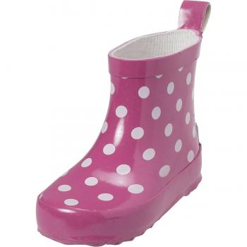 Playshoes Bota de Agua Puntos, Botas de Goma de Caucho Natural Niñas, Rosa/Blanco
