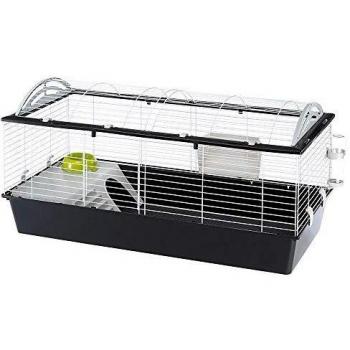 Ferplast Jaula para Conejos CASITA 120 Conejillos de Indias Pequeños Animales, Techo Redondeado Abrible, con Accesorios