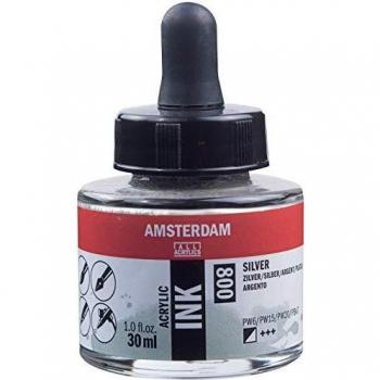 Amsterdam ACRYLC Ink Plata, Plateado, talla única