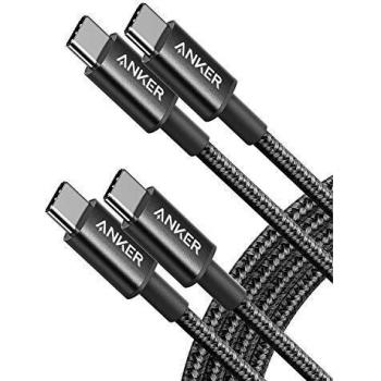 Usb c cable anker 2 pack new nylon usb c to usb c cable 6ft 60w pd type c charging cable for macbook pro 2020 ipad pro galaxy s20 switch pixel lg and other usb c charger