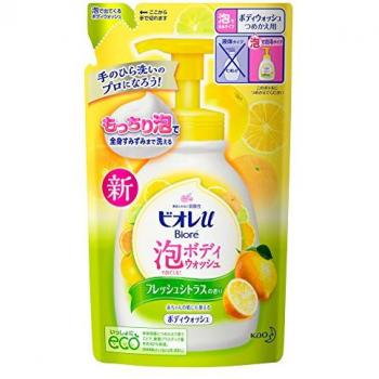 Kao Biore U Bubble Body Wash Citrus Refill 480ml