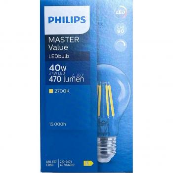 Philips Master Value Dimmable LED Bulb E27 3.4W 470lm Warm White