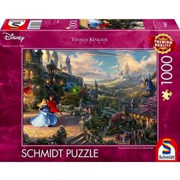 Puzzle Disney La Bella Durmiente Bailando en la Luz Encantada - 1000 Piezas Thomas Kinkade