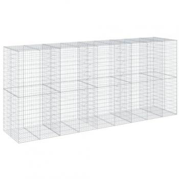 vidaXL Gabion Basket with Cover 450x100x200 cm Galvanised Iron
