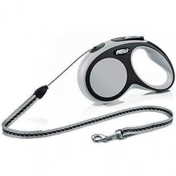 TRIXIE flexi New COMFORT, Cuerda enrollable, S: 8 m, Gris, Perro