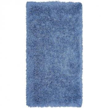 Alfombra Peluda Azul de Pelo Largo 80 x 150 cm Rectangular de Poliéster