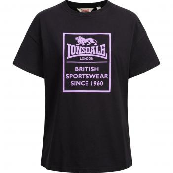 Oversized Women's T-shirt - Lonsdale Ramscraigs Black/Lilac