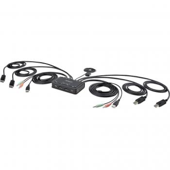 StarTech.com 2 Port 4K 60Hz Dual Monitor DisplayPort Cable KVM Switch