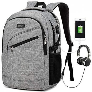 Mochila para ordenador portátil, bolsa para ordenador portátil para hombre y mujer, mochila impermeable para el día a día, mochila escolar de viaje, mochila para el día a día con puerto de carga USB
