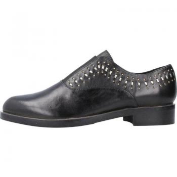Mocasines de Mujer Geox D Brogue S C Negro, piel, suela de goma, diseño clásico, comodidad y transpirabilidad