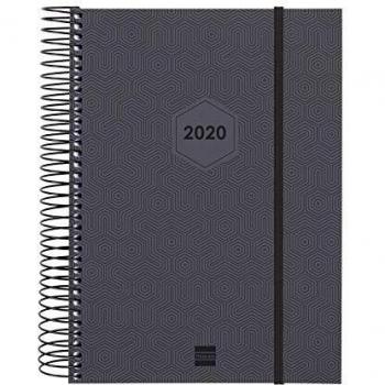 Finocam - Agenda 2020 1 día página Espiral Futura Gris Oscuro catalán