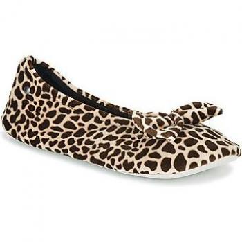 Pantuflas Isotoner Ultra Confortables de Terciopelo con Gran Moño y Detalle de Girafa para Mujer, Tallas 36-41