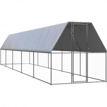 vidaXL Outdoor Chicken Cage 2x10x2 m Galvanised Steel