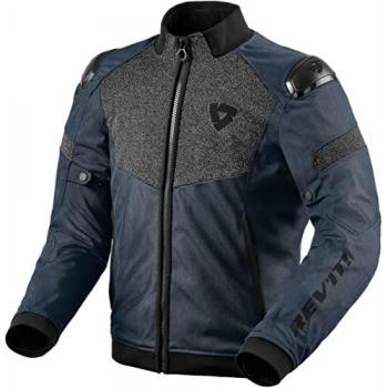 Chaqueta de moto de hombre Action H2O Revit, chaqueta textil para motocicleta, color negro y azul oscuro, talla XXL