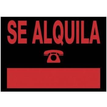 Archivo 2000 6168 NE Cartel Se Alquila PVC Negro y Rojo 350x250 mm Pack de 5