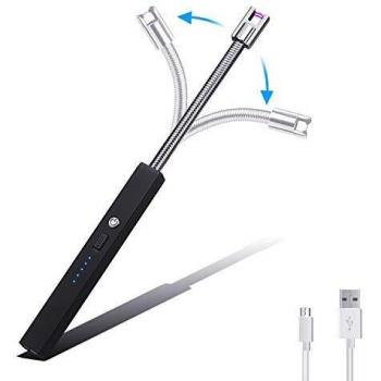 Mechero Electrico, Encendedor Electrico USB,Mechero USB Recargable Arco Eléctricos Cuello Largo 360°Flexible para Cocina,Velas,Barbacoa,Estufas de Gas,Fuegos Artificiales