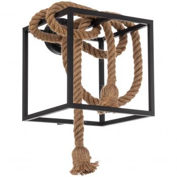 Aplique de pared Lucande Vlados, diseño en jaula, 29 cm, vintage, color negro, hecho de metal, para salón y comedor, compatible con 2 lámparas E27