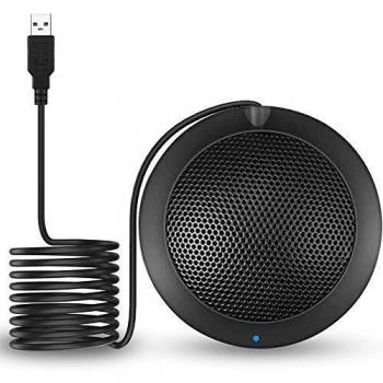 Micrófono USB de Conferencia TKGOU con LED, Plug & Play, Condensador Omnidireccional para PC y Laptop, Ideal para Reuniones Online, Clases, Skype y Zoom (Windows/Mac OS X)
