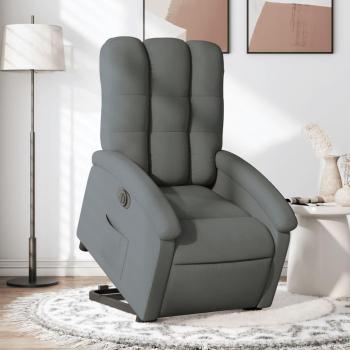 Sillón eléctrico reclinable elevable de tela gris oscuro vidaXL