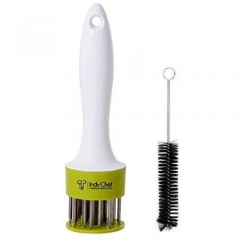 Ablandador de carne con resorte 24 cuchillas de acero inoxidable incluye cepillo de limpieza