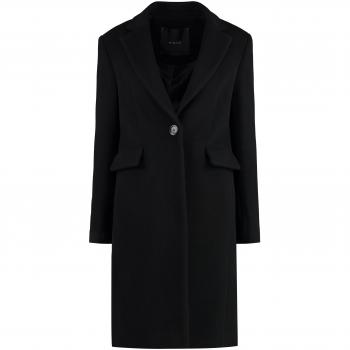 Pinko Women's Cambogia Single-Breasted Wool Coat in Black | Size 40 | 103697A225 Color Z99