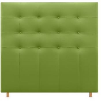 Cabecero Capitoné hasta el Suelo 110cm Tapizado en Tela y Polipiel ACUALINE para Cama (Verde)