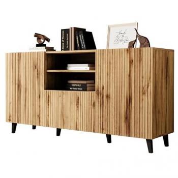 Cómoda Charlotte J110 Wotan Roble con Cajones y Puertas, 151 x 82 x 40 cm