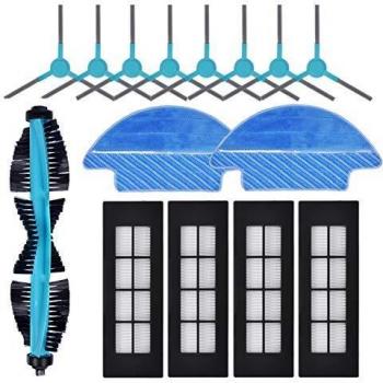 KEEPOW Accesorios de Recambios para Cecotec Conga 3090 Robot Aspiradora, Pack de Kit de repuestos 4 Filtros Hepa + 8 Cepillos Laterales + 2 Mopas + 1 Cepillo Principal