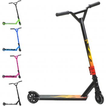 Land Surfer- Patinete de trucos y saltos, Negro / Llama