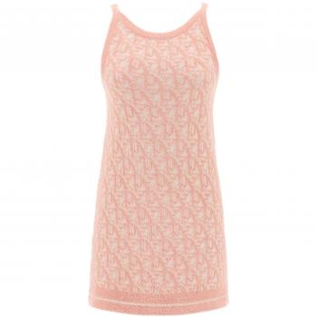 Palm Angels Monogram Knitted Mini Dress - M Rose