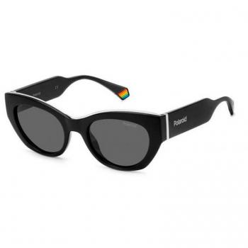 Polaroid Women's Cat Eye Sunglasses PLD 6199/S/X - Black Grey - Plastic - Polarized - Mirror Lens