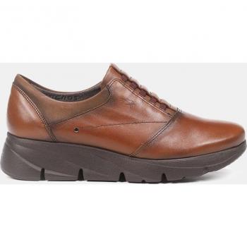 Fluchos - Zapatos de cordones para mujer F1357 en piel marrón con cordones elásticos BONA CUERO