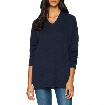 SELECTED FEMME Slflivana Pocket LS Knit V-Neck, suéter para Mujer, Azul