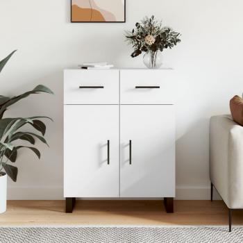 Aparador de madera de ingeniería 69,5x34x90 cm en color blanco, mueble de almacenaje para salón, buffet y armario auxiliar